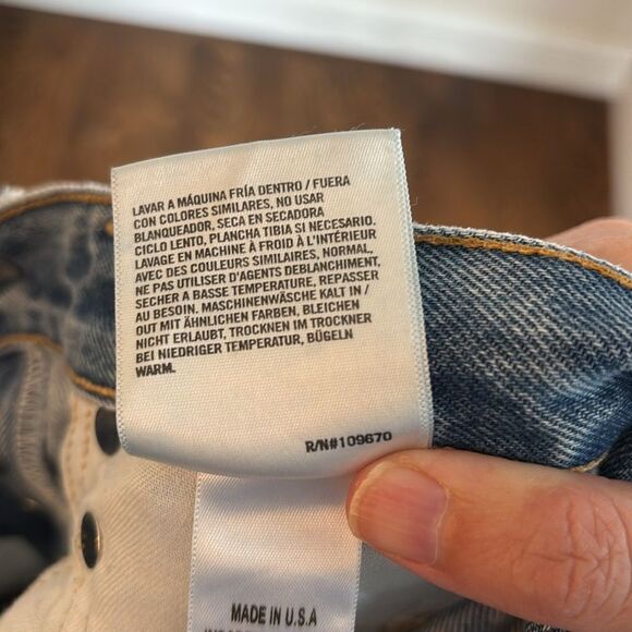 Agolde 90’s mid rise Women Light Blue Ripped distressed Denim Jeans size 23 EUC - Picture 14 of 15